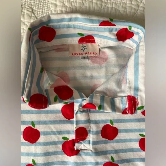 Smockingbird Boy’s Apple Back-To-School Outfit Size 7 - Picture 2 of 6